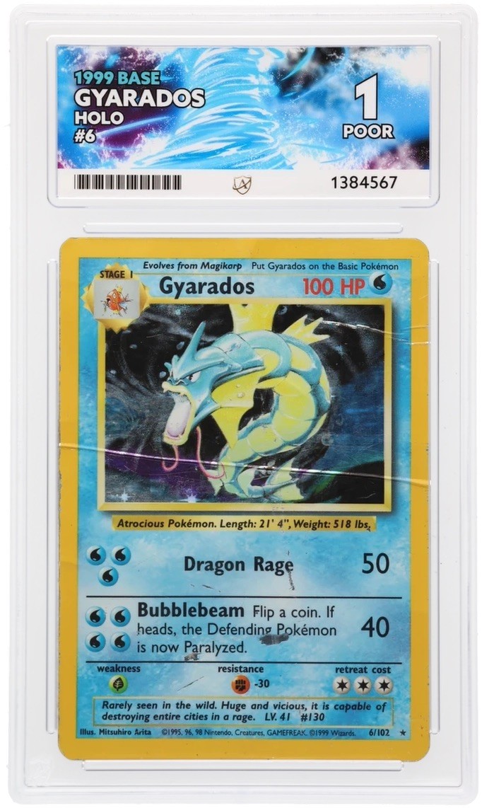 Pokémon TCG Gyarados 6/102 Base Set Holo Vintage 1999 WOTC Ace 1