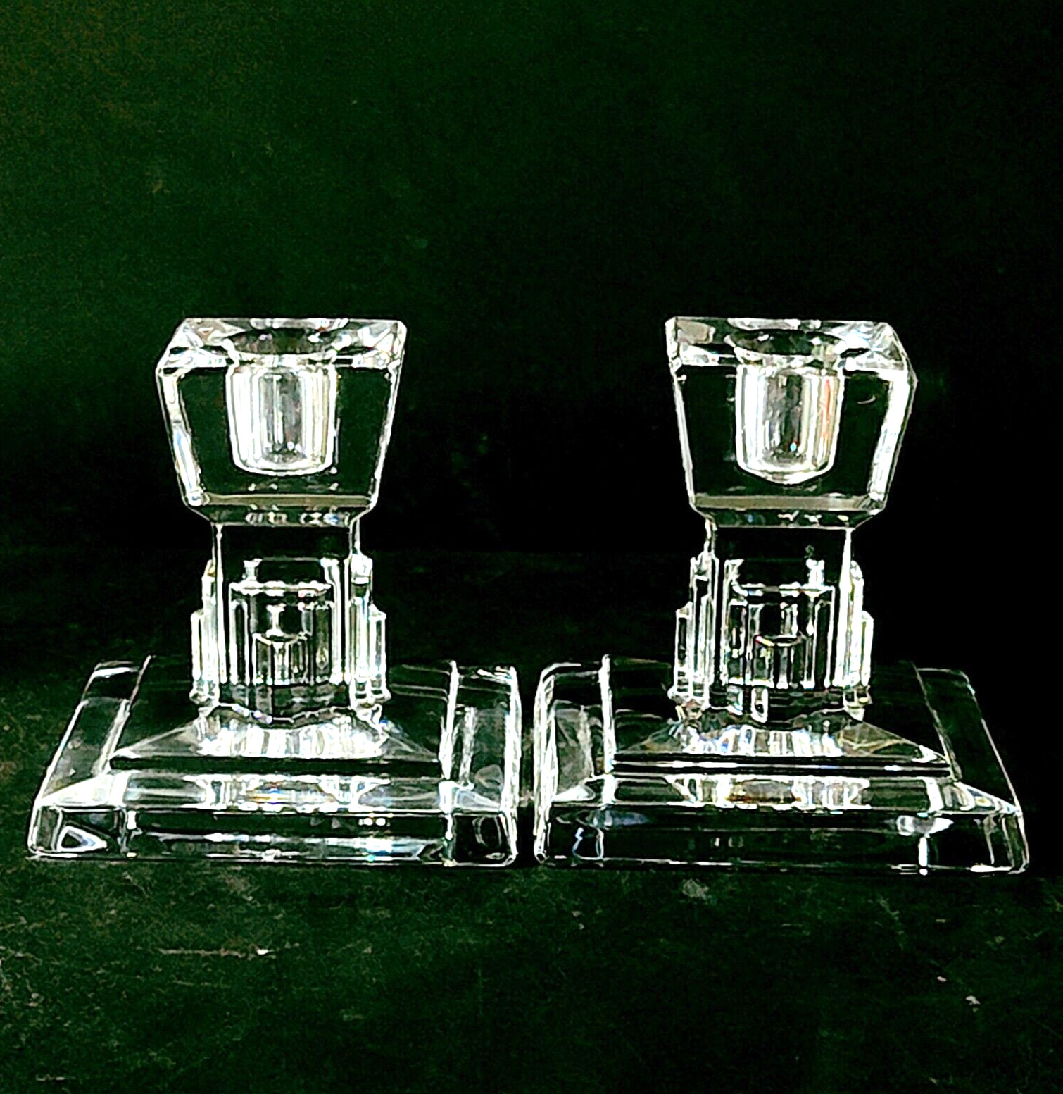 WATERFORD METROPOLITAN CANDLE HOLDERS, Cut Lead Crystal 4\