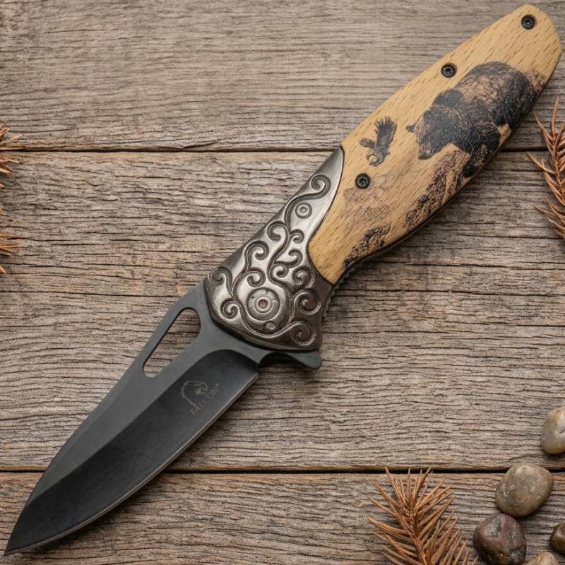Men\'s Pocket Knife, Folding Knife with Clip, 3D Wildlife Animal Handle Wolf/ Men\'s Pocket Knife, Folding Knife with Clip, 3D Wildlife Animal Handle Wolf/