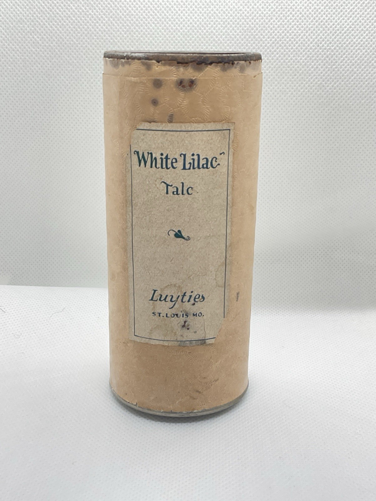 1910s Luyties White Lilac Talc Tin SEALED Unopened Original Label Antique
