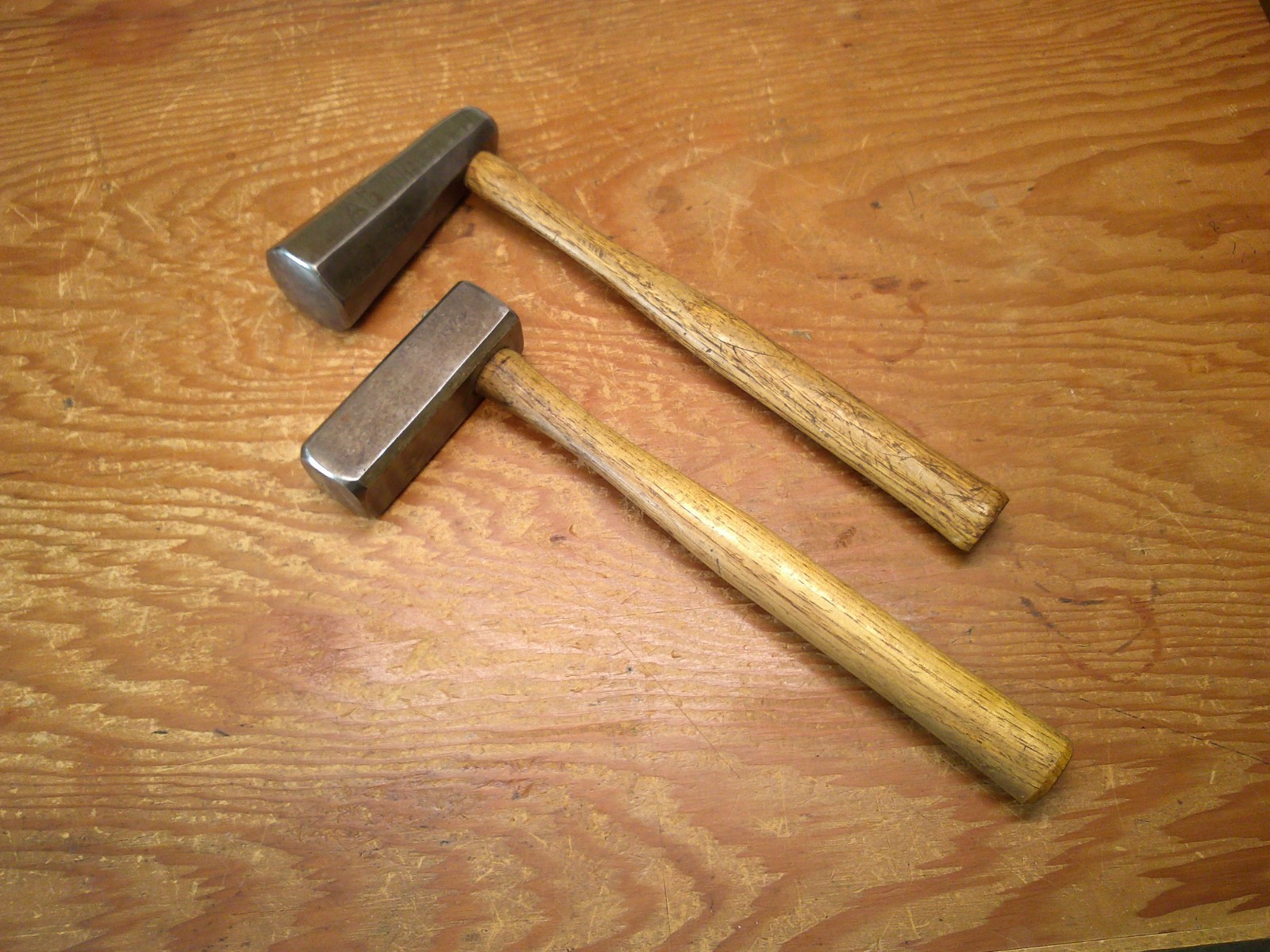 Pair (2) Dog Head Blacksmith Hammer 2-1/2 lb  3-1/2 Llb Shop Made