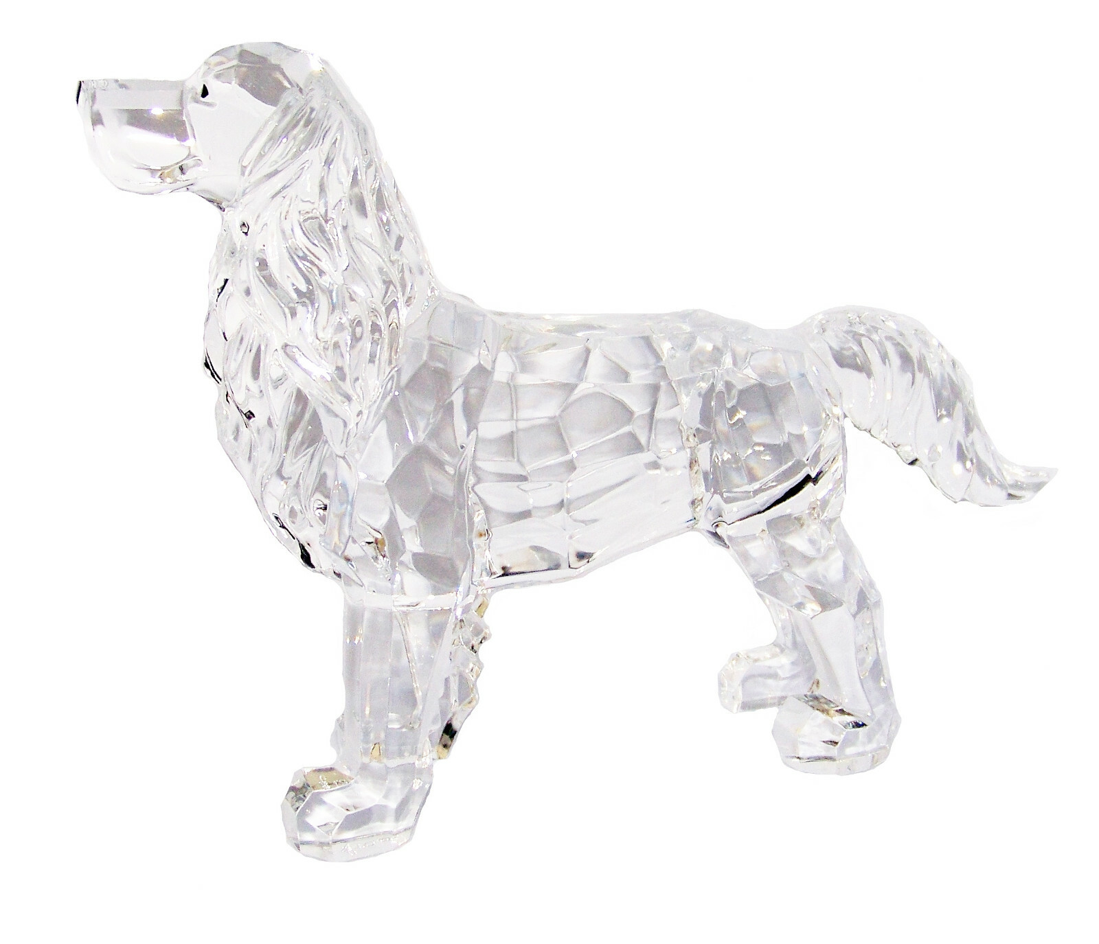 Puppy Dog 93070 Retriever Setter Spaniel Figurine Crystal Cut Acrylic Clear 4.3\