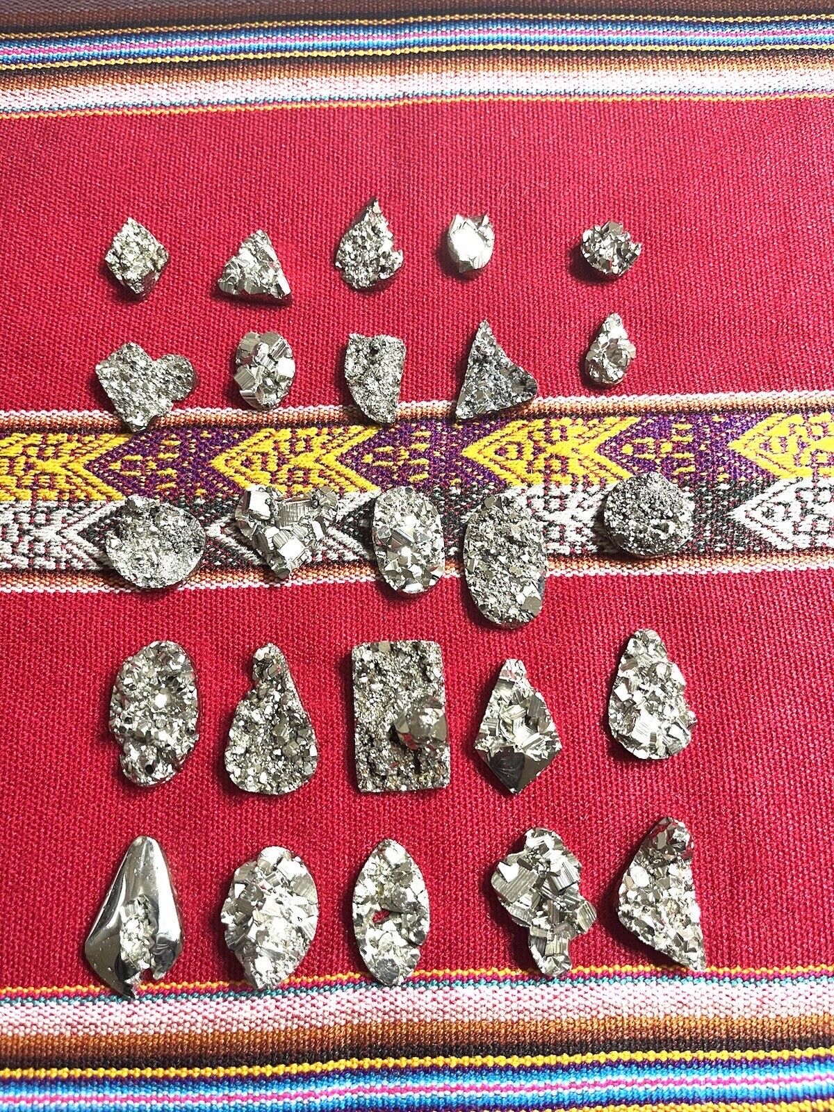 Twenty Five  (25) Pieces Pyrite polished semiprecious Stone From Peru