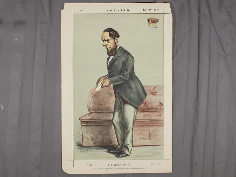 1870 Vanity Fair Caricature Hugh Grosvenor Marquis Westminster Spy