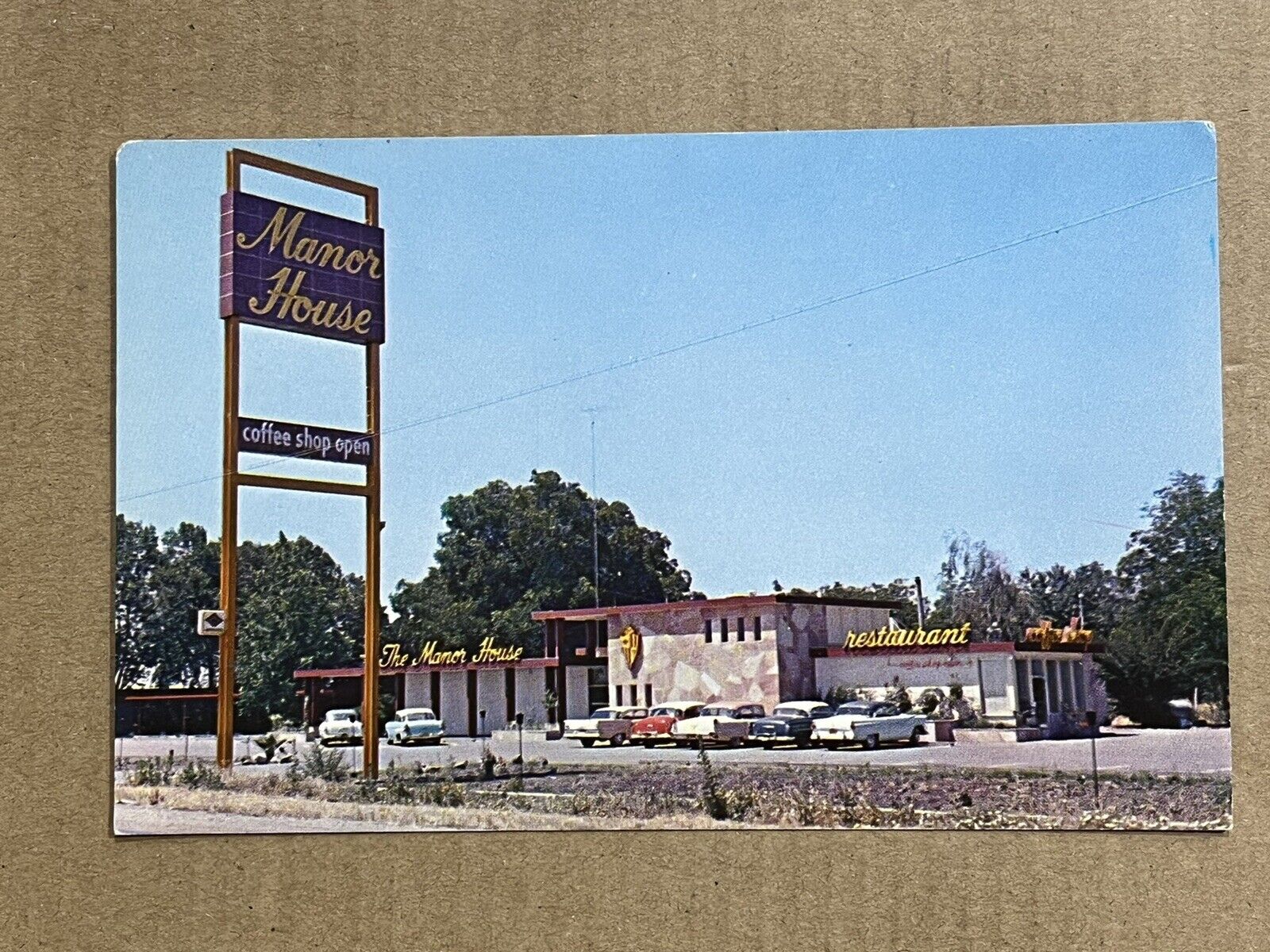 Postcard Stockton CA Manor House Coffee Shop Restaurant Vintage PC