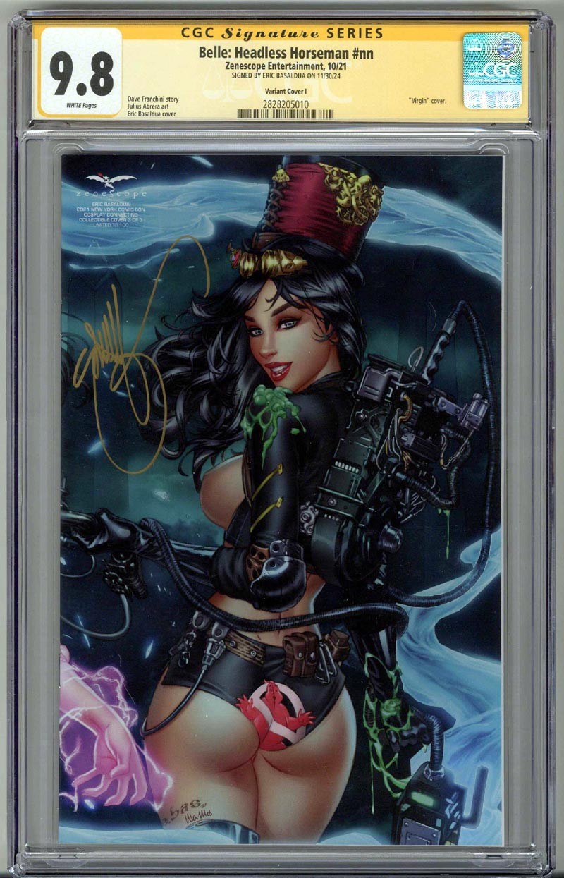 BELLE HEADLESS HORSEMAN CGC 9.8 SS SIGNED ERIC EBAS BASALDUA VARIANT COVER POP 2