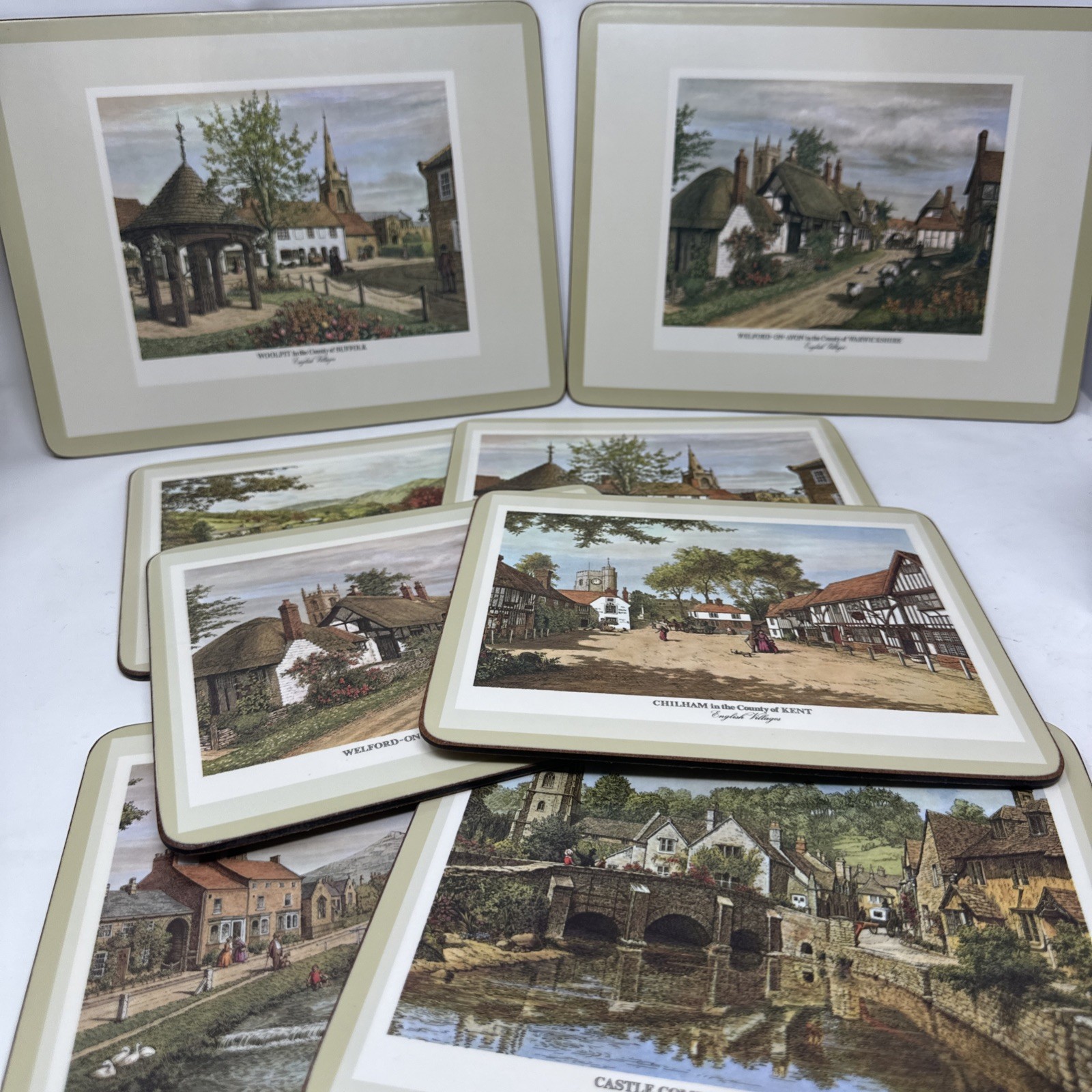 Vintage Pimpernel 8 CT English Villages Placemats De Luxe Finish 9033 0010780024