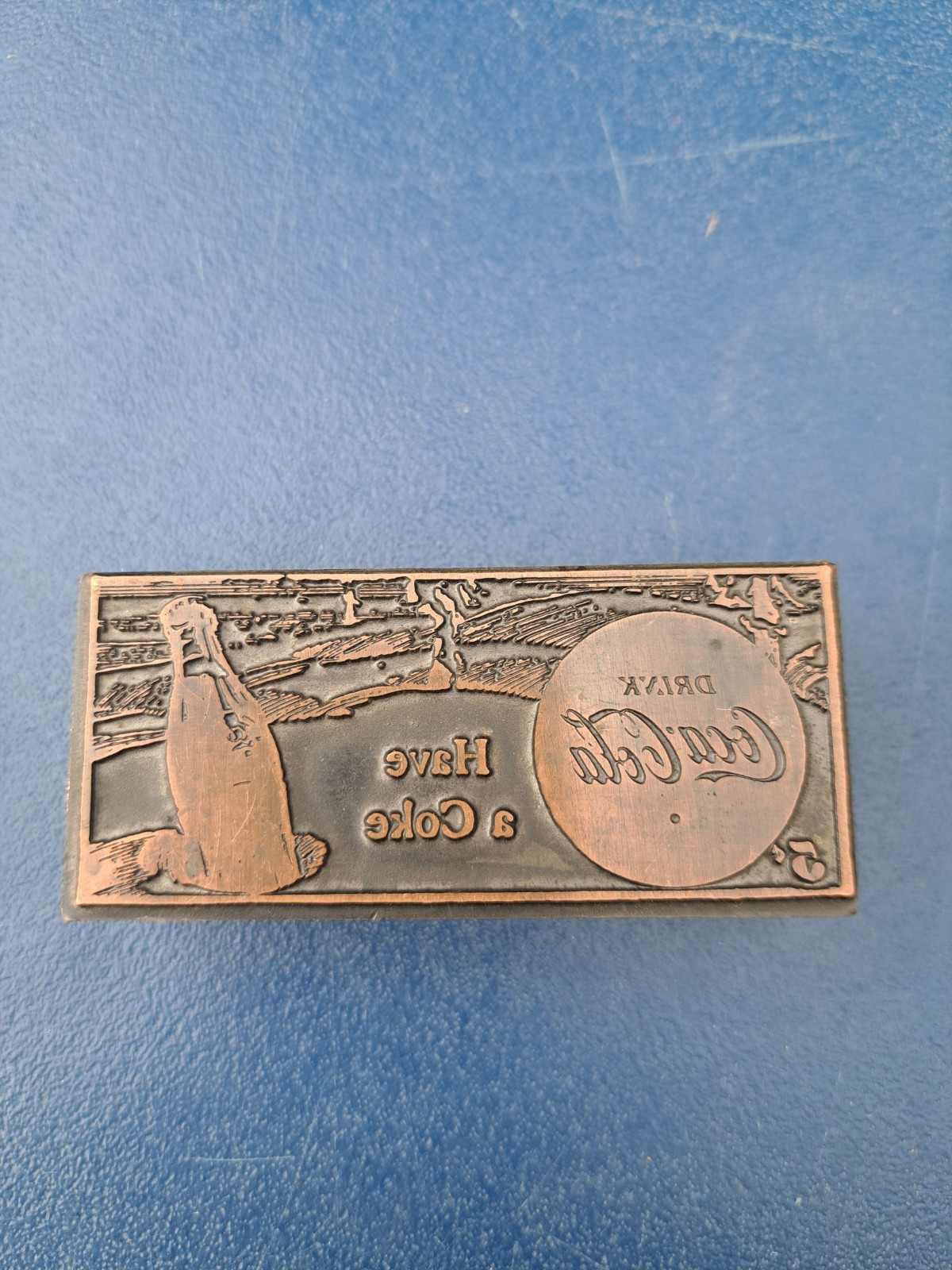 VINTAGE 1950'S COCA COLA COPPER Printing Plate 3