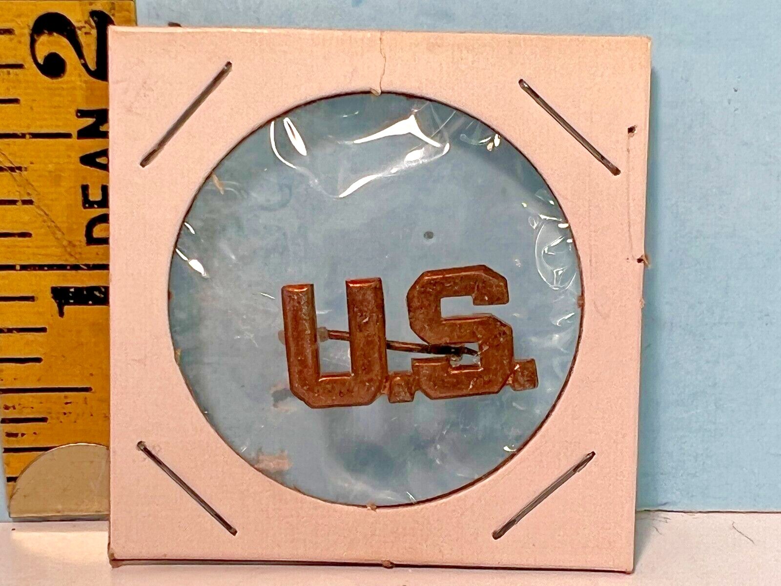 Vintage US Brass Military Pinback Button Vintage US Brass Military Pinback Button