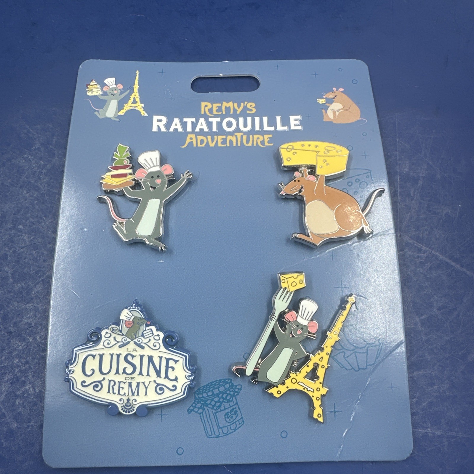 Lot of 4 Disney Pin -Booster Pack Ratatouille Remy\'s Ratatouille Adventure EPCOT