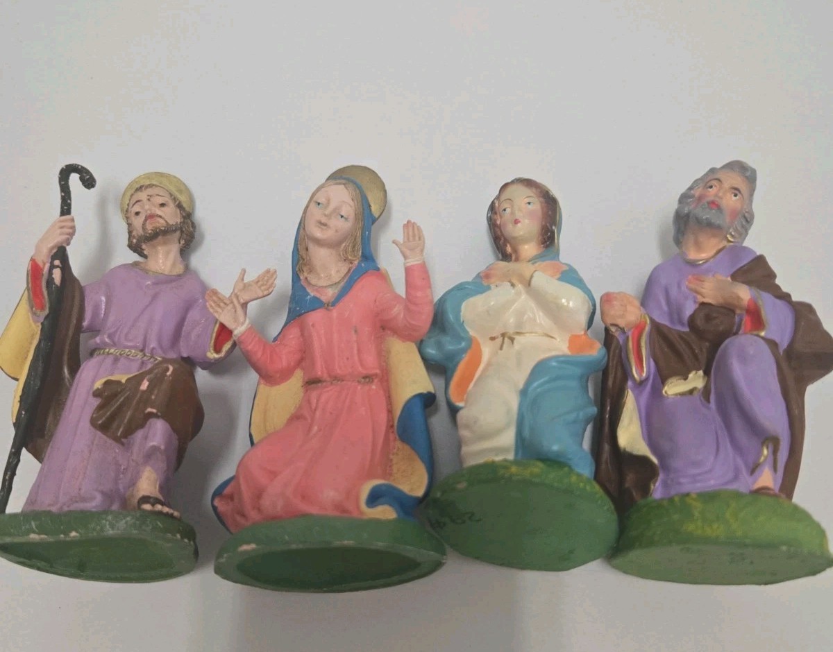 Vintage Nativity Set Vintage Woolworth 4 Pieces Christmas