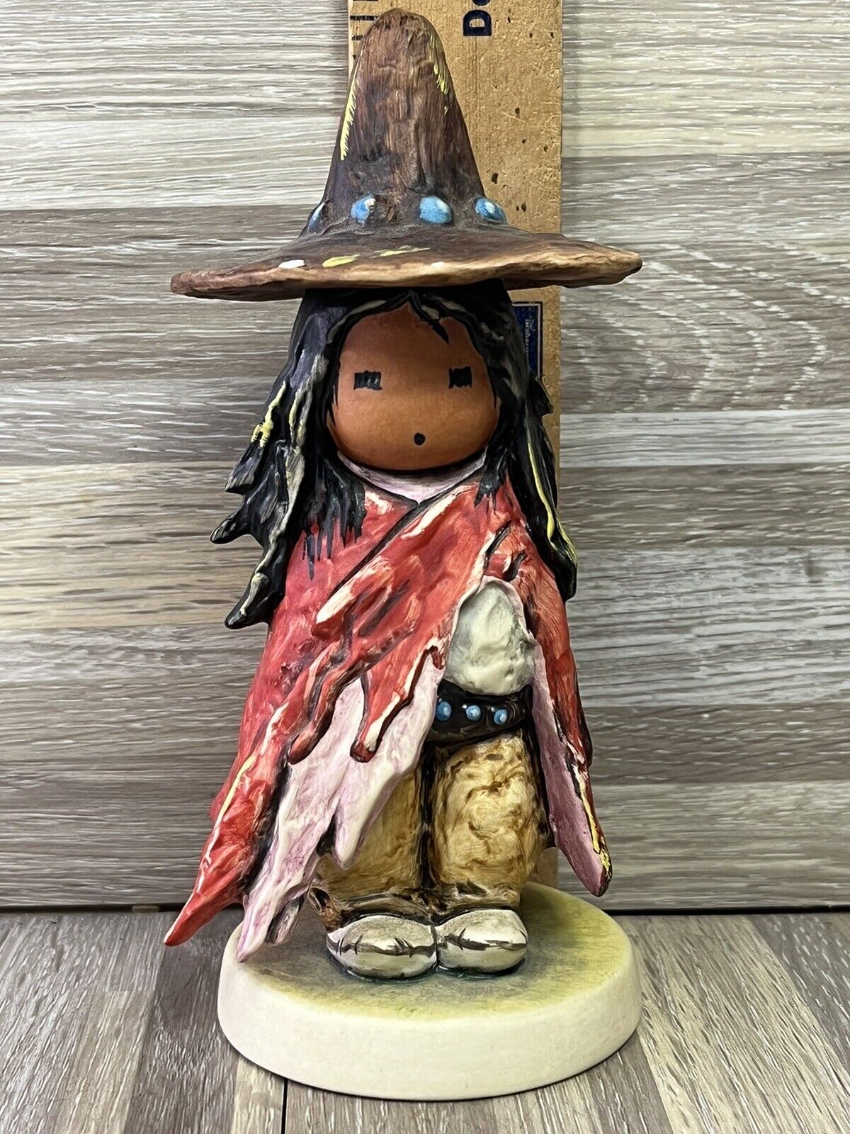 Goebel Navajo Boy Figurine 1988 (HAS A CHIP ON THE FRONT OF THE HAT )