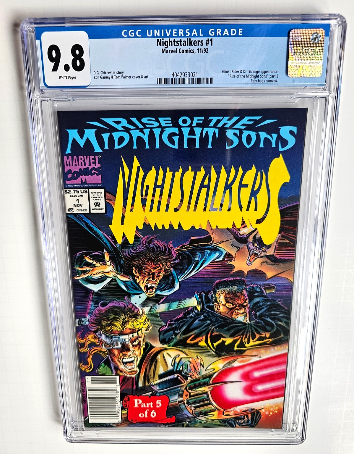 NIGHTSTALKERS #1 CGC 9.8 +NEWSSTAND+ *MIDNIGHT SONS PT 5* W/ OG BAG & POSTER MCU