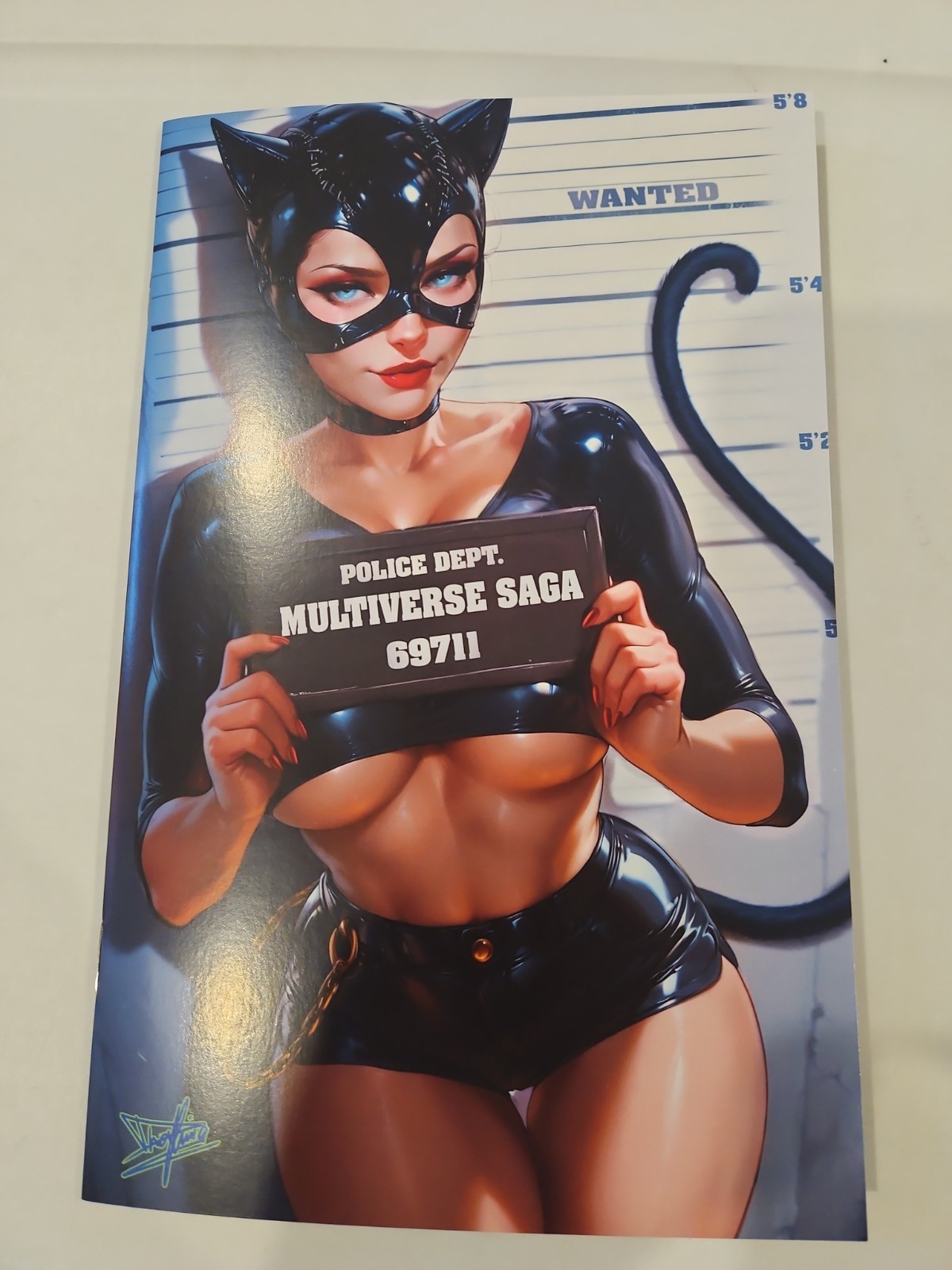 Artist Alley Psylocke Catwoman Mugshot Cosplay Nice Variant