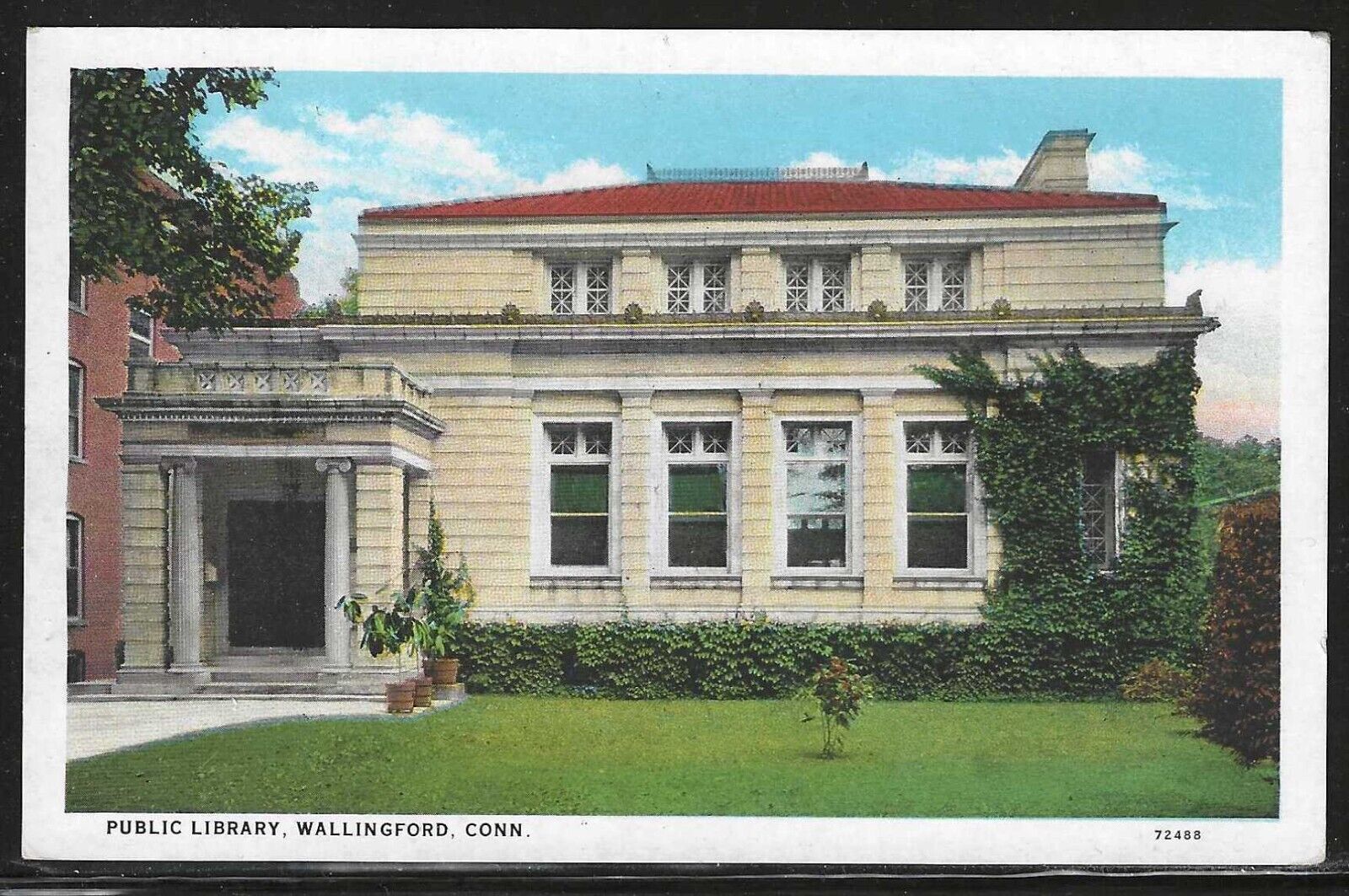 Public Library, Wallingford, Connecticut, Early Postcard, Unused