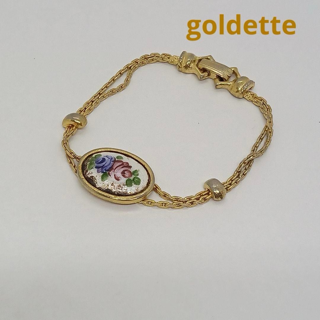 Goldette Vintage Gold Bracelet Elegant Double Chain Pre-owned Collectible