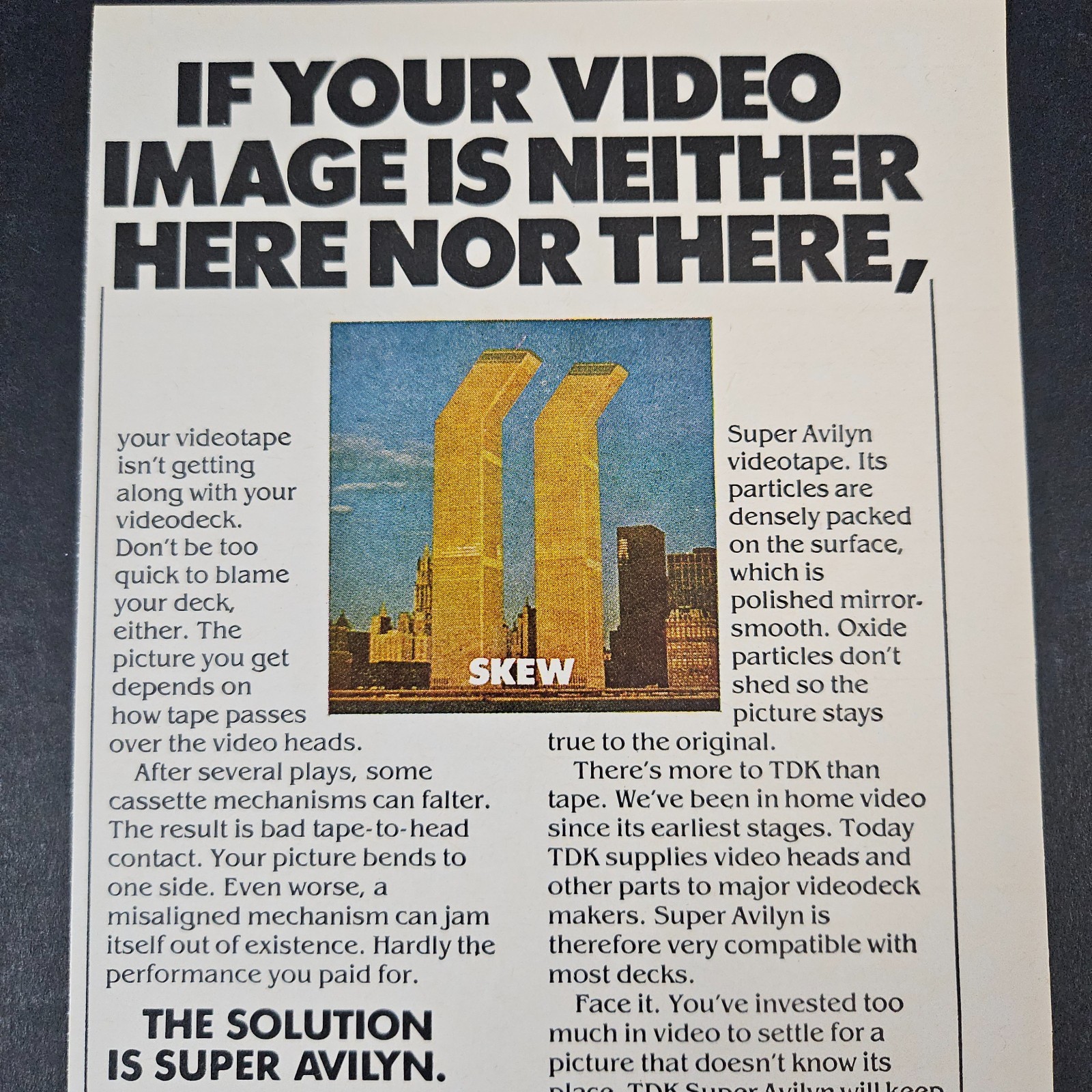 1981 TDK Super Avilyn VHS Tapes Vintage Print Ad World Trade Center Twin Towers 1981 TDK Super Avilyn VHS Tapes Vintage Print Ad World Trade Center Twin Towers