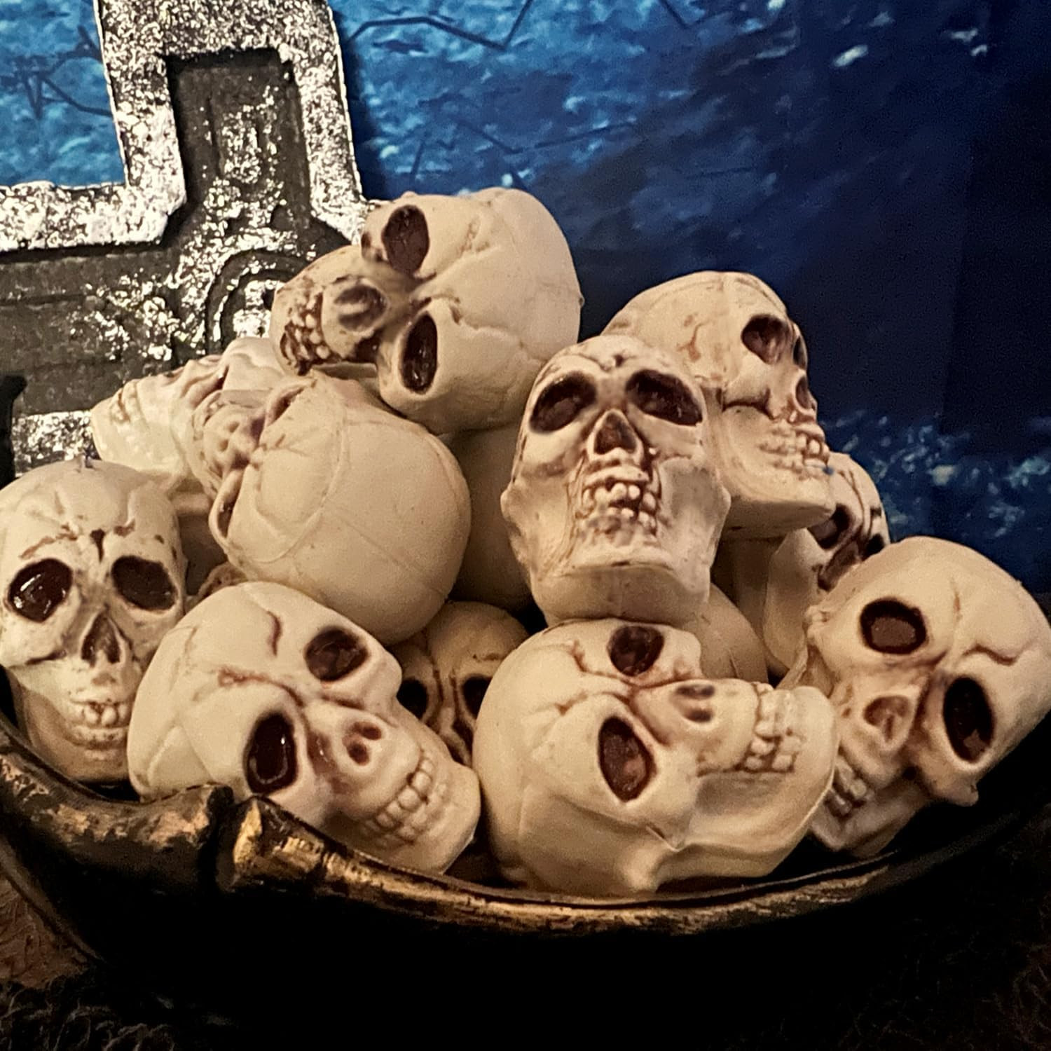 12pcs Skulls Human Head Skull Realistic Skeleton Skulls for Halloween Table Déco 12pcs Skulls Human Head Skull Realistic Skeleton Skulls for Halloween Table Déco