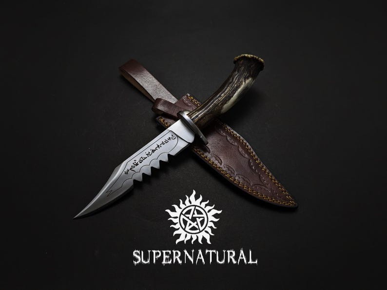 Supernatural Ruby\'s Demon Knife Replica - Stag Antler Handle, Leather Sheath