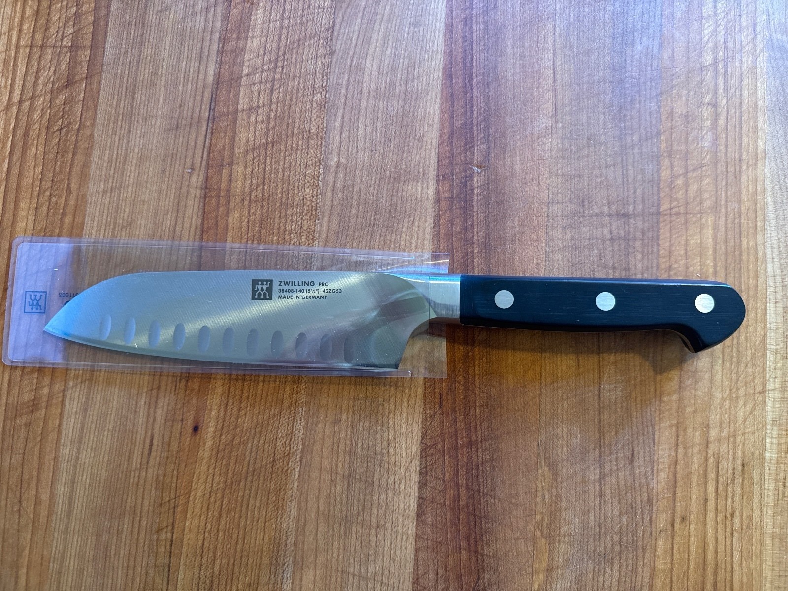 Zwilling Pro Santoku Knife 5-1/2” Hollow-Edge German Steel