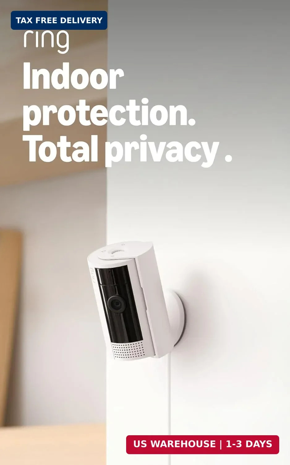 Ring Indoor Cam, Home or business security in 1080p HD video, White