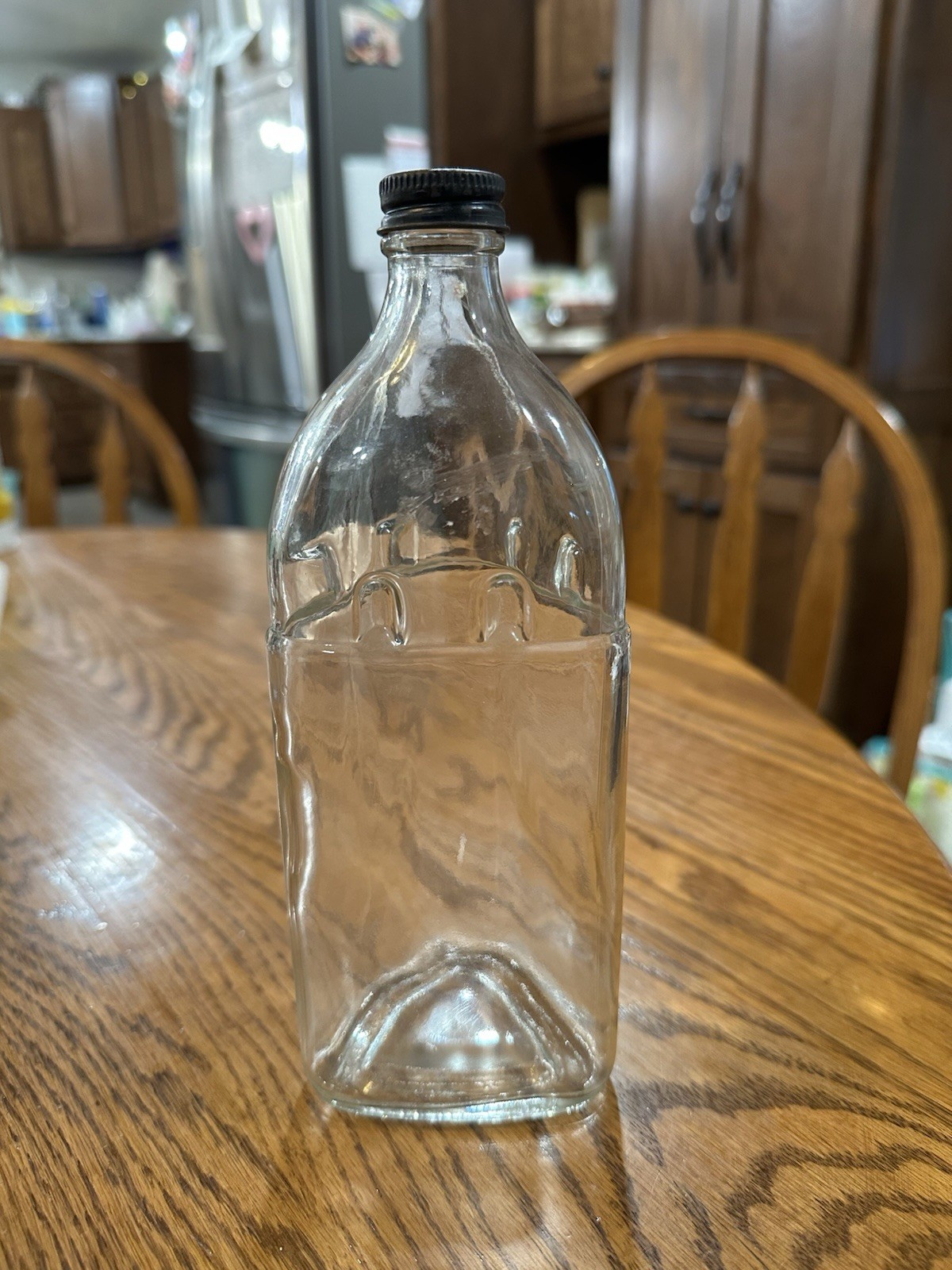Vintage 1960s Windshield Washer Anti-Freeze Triangular Glass Bottle Detroit 