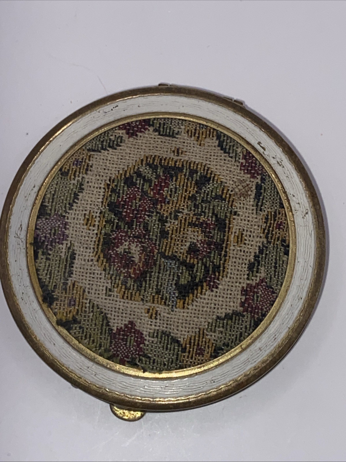 Vintage Cream Puff Compact with Mirror Made In The USA