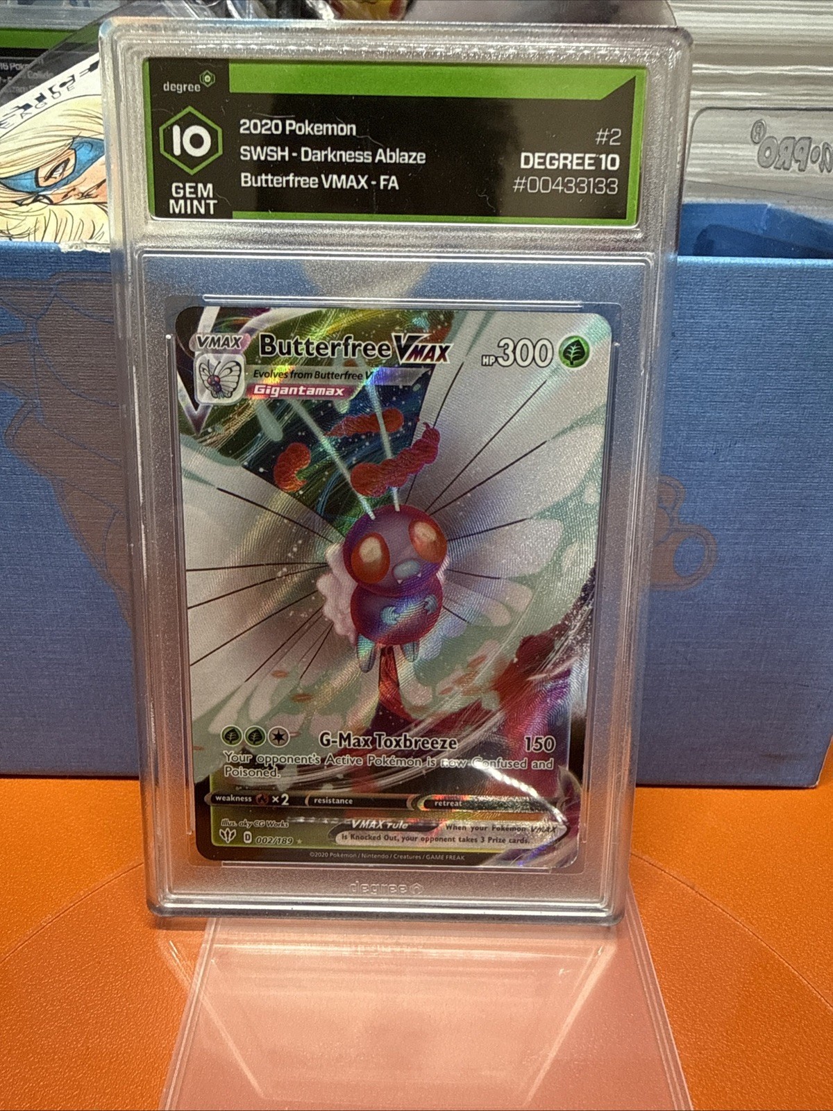 2020 Pokémon Darkness Ablaze Butterfree VMAX 002/189 Full Art Degree 10 Gem Mint