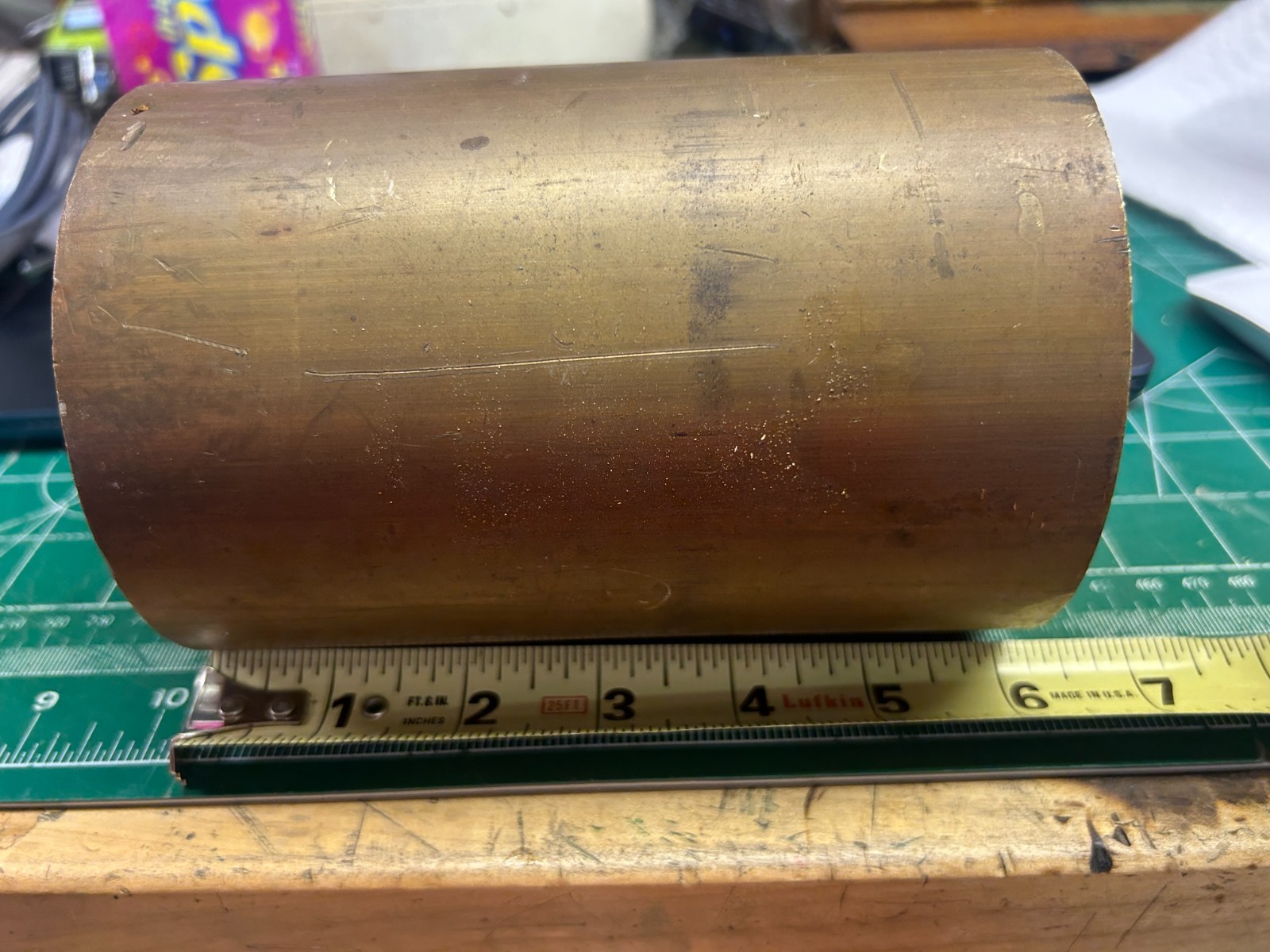 MACHINIST OfCe  LATHE MILL Brass Round Stock 6\