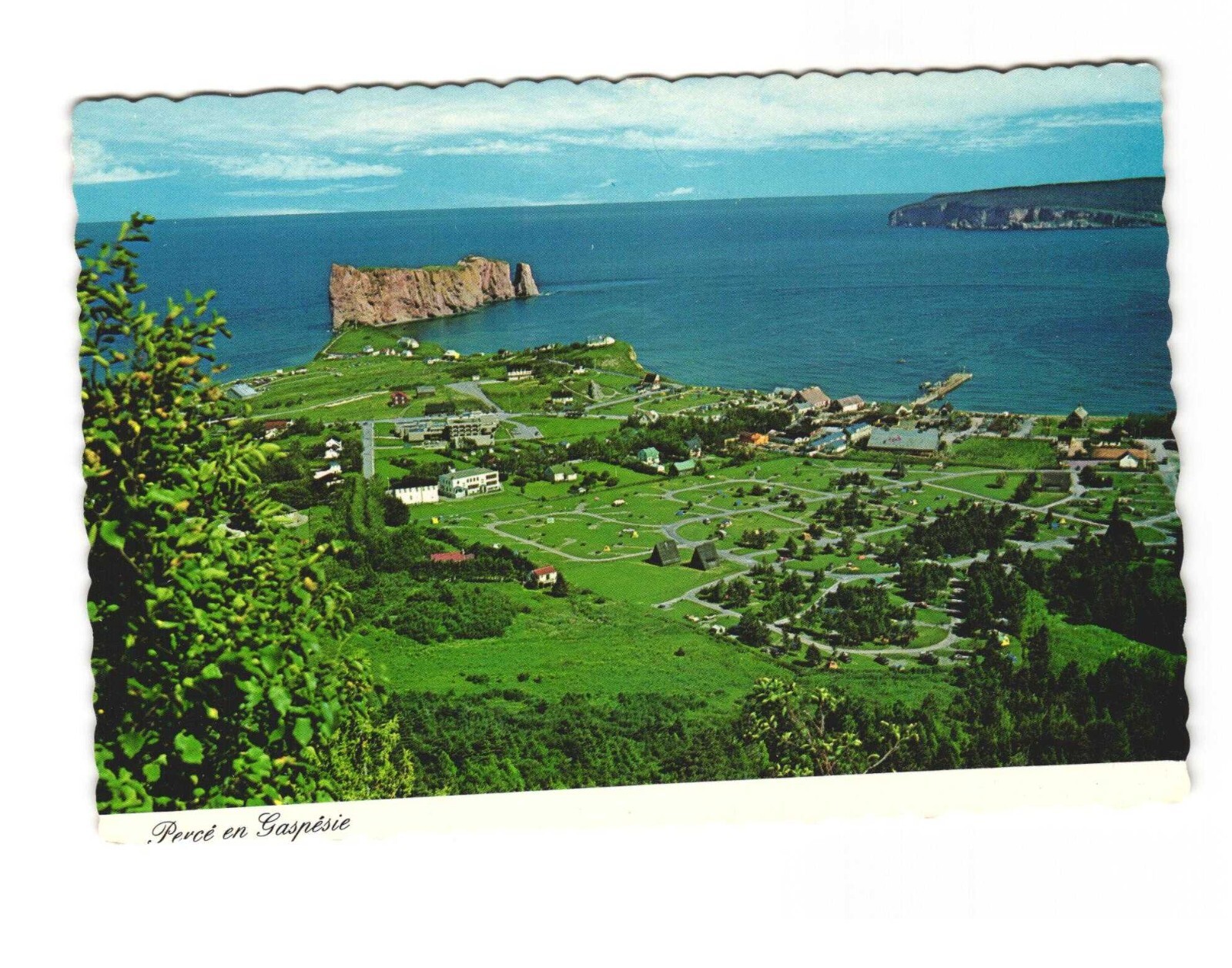 Perce, Quebec Aerial View Postcard Unposted 4x6