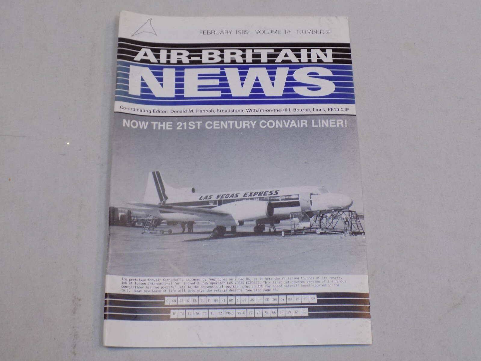 Air-Britain News Magazine Feb 1989 Airplanes History Convair Liner RAF Las Vegas