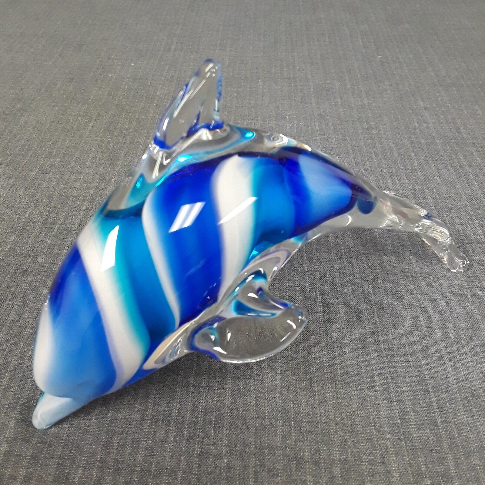 Blue Art Glass Dolphin Sculpture Sun Catcher