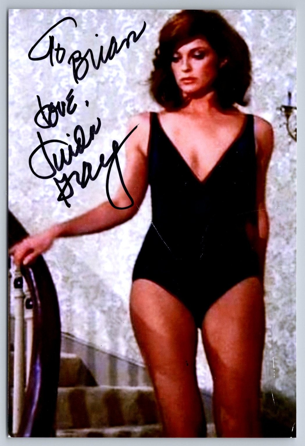 Linda Gray Autographed Photo Signed Inscribed To Brian Actress Dallas Swimsuit