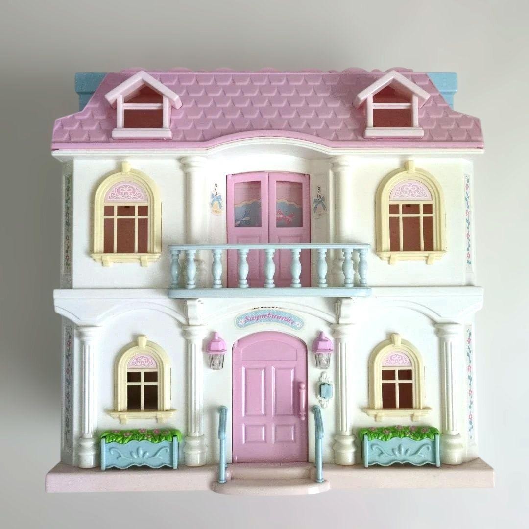 Sugarbunnies Dollhouse Sanrio Vintage Pink White Blue Mini Toy House Only No Dol