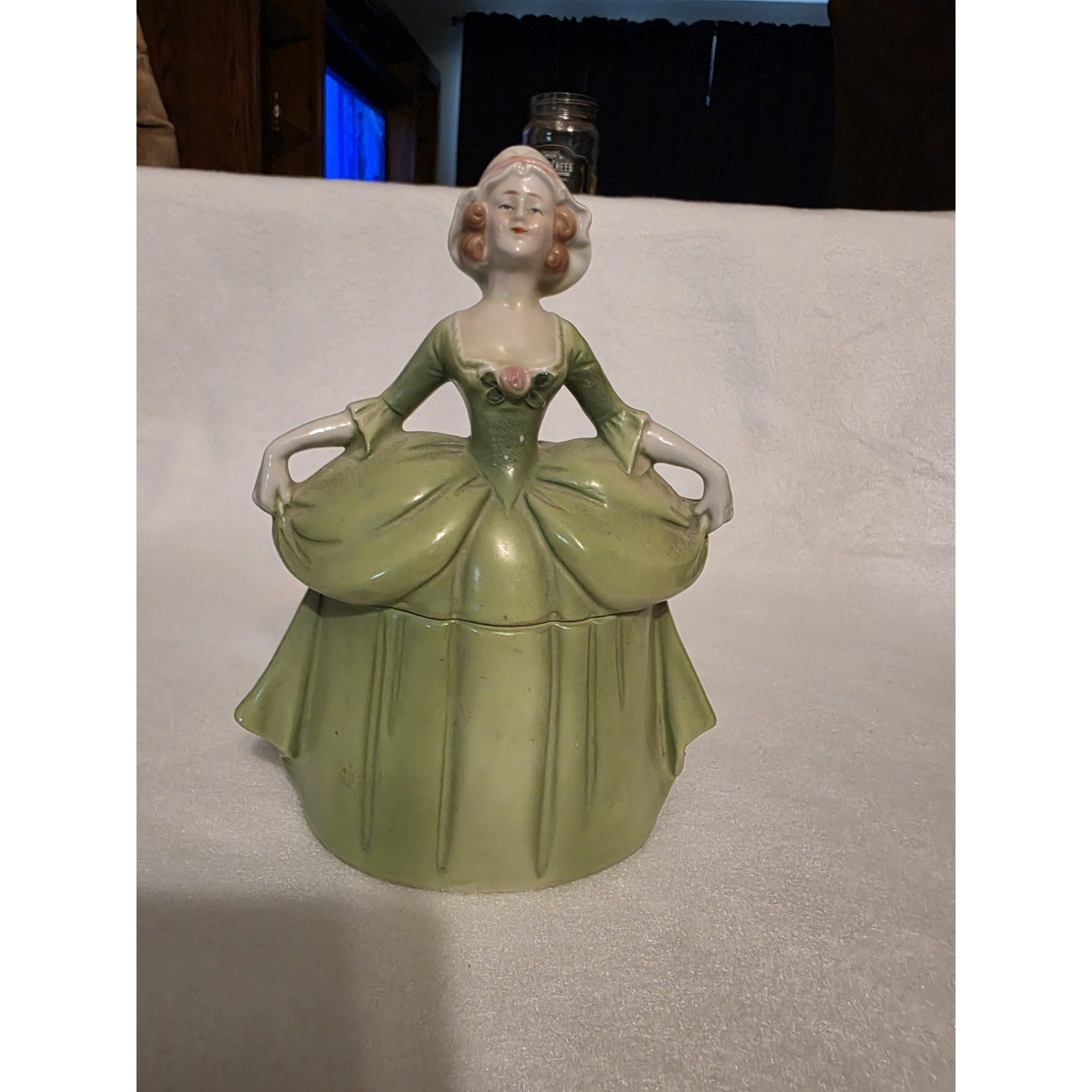 Vintage 1920\'s ERPHILA Germany Madame Pompadour Dresser Doll Trinket Box