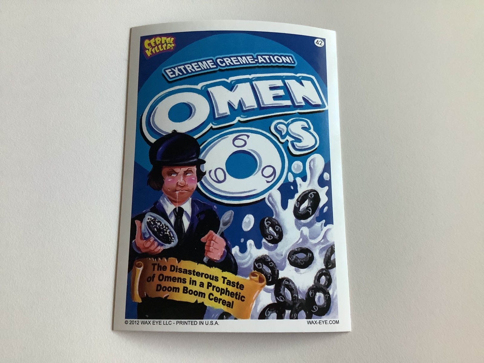 DAMIEN OMEN O’S WAX-EYE CEREAL KILLERS CARD GARBAGE PAIL KIDS OREO O’S NM