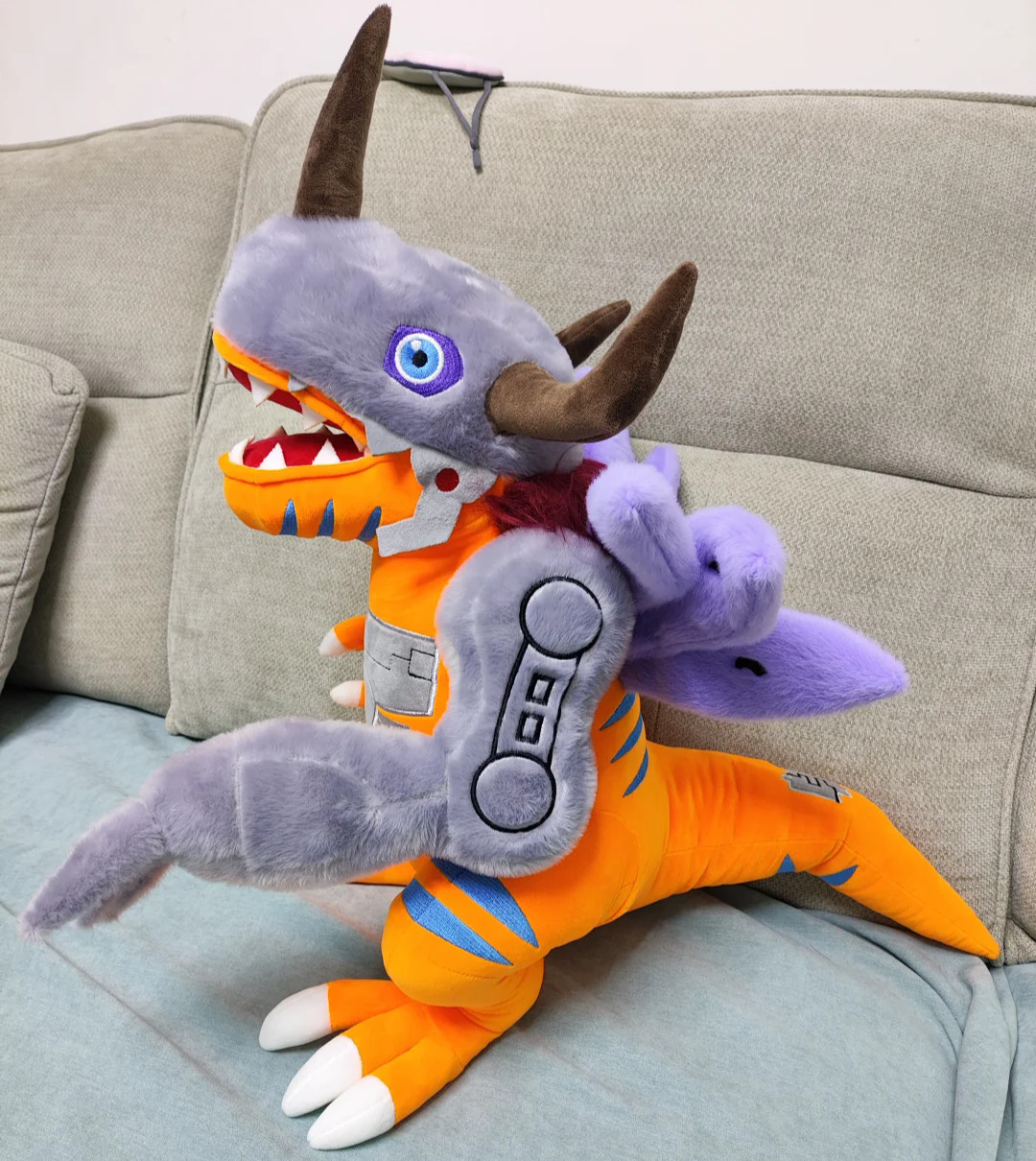 50cm Handmade Metal Greymon Plush Doll Digimon Toy Plushie Pillow Collection