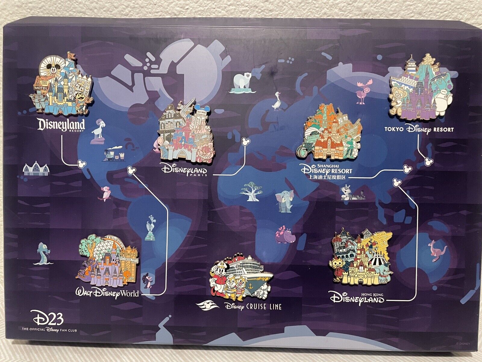 D23 Gold Member Exclusive - Around the World of Disney Parks Pin Set Only