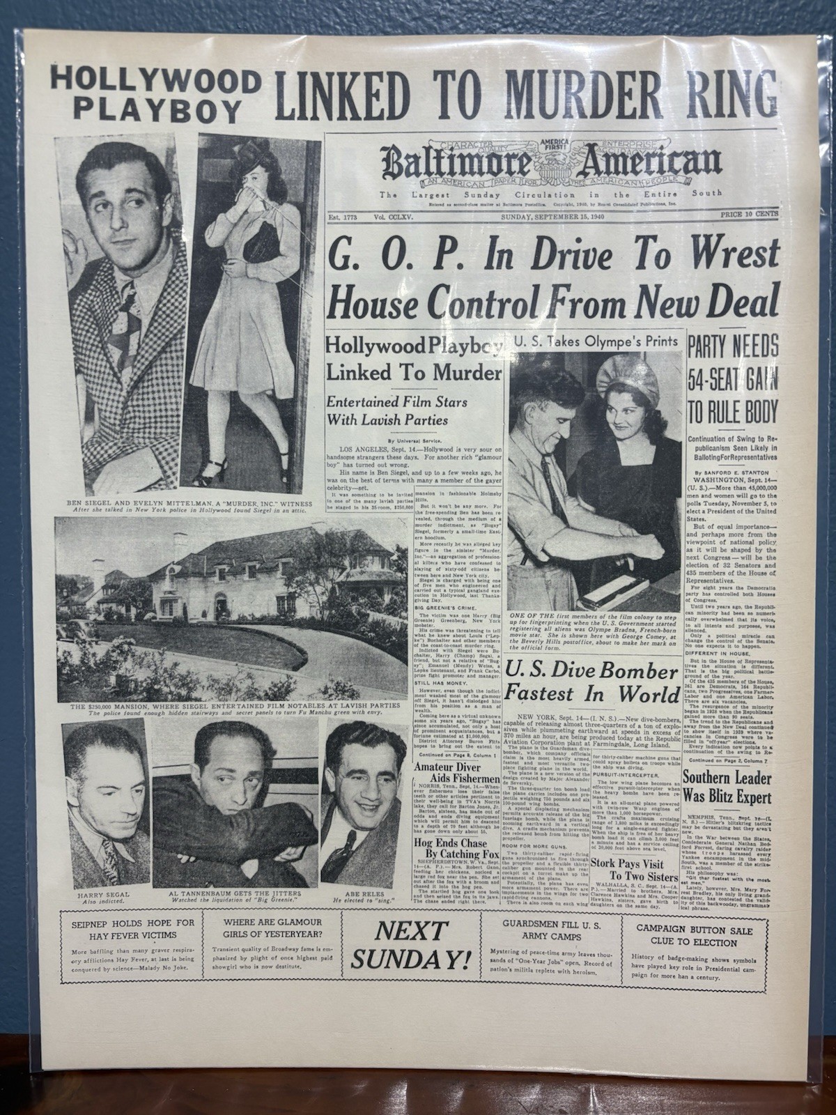 VINTAGE NEWSPAPER HEADLINE ~ BEN \