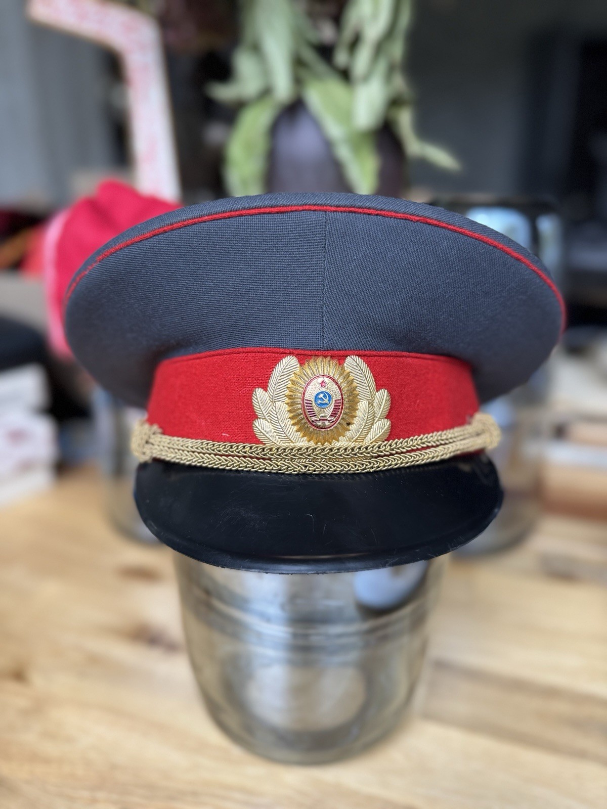 Vintage Rare  Soviet  Police Officer Visor Cap  USSR, Red Army, Kyiv 1985