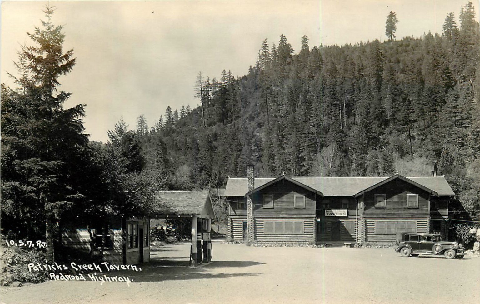 RPPC Patricks Creek Tavern Redwood Highway Vintage Car Gas Station 1920s-30s RPPC Patricks Creek Tavern Redwood Highway Vintage Car Gas Station 1920s-30s