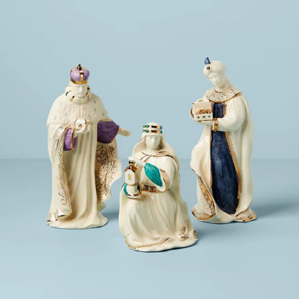 Lenox China First Blessing Nativity Three Kings Christmas 3 Pc. Figurine - N/O