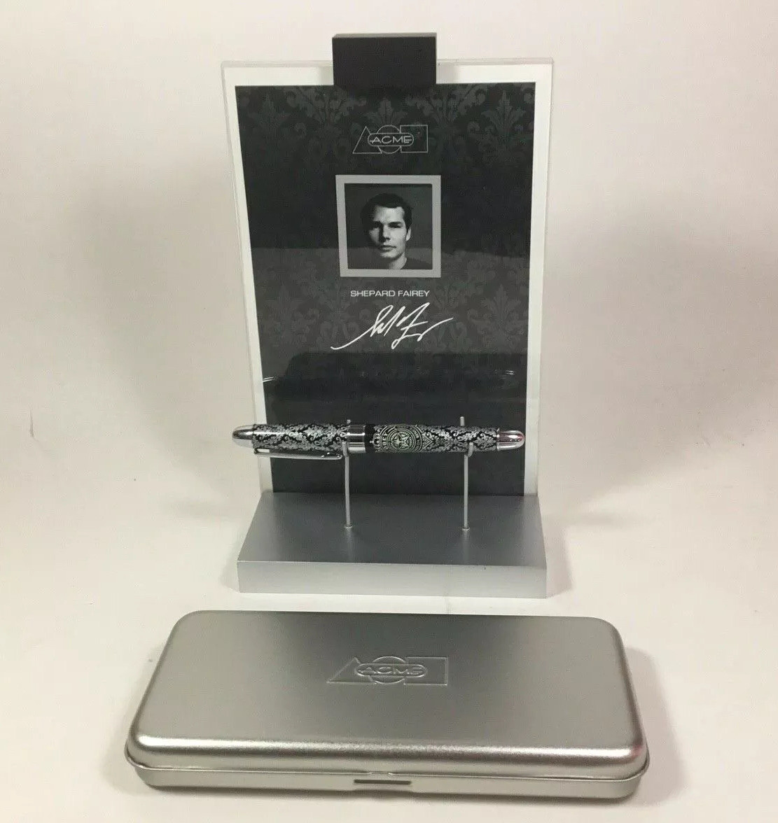 Archived ACME Studio “Obey” Roller Ball Pen and Display By SHEPARD FAIREY -  NEW