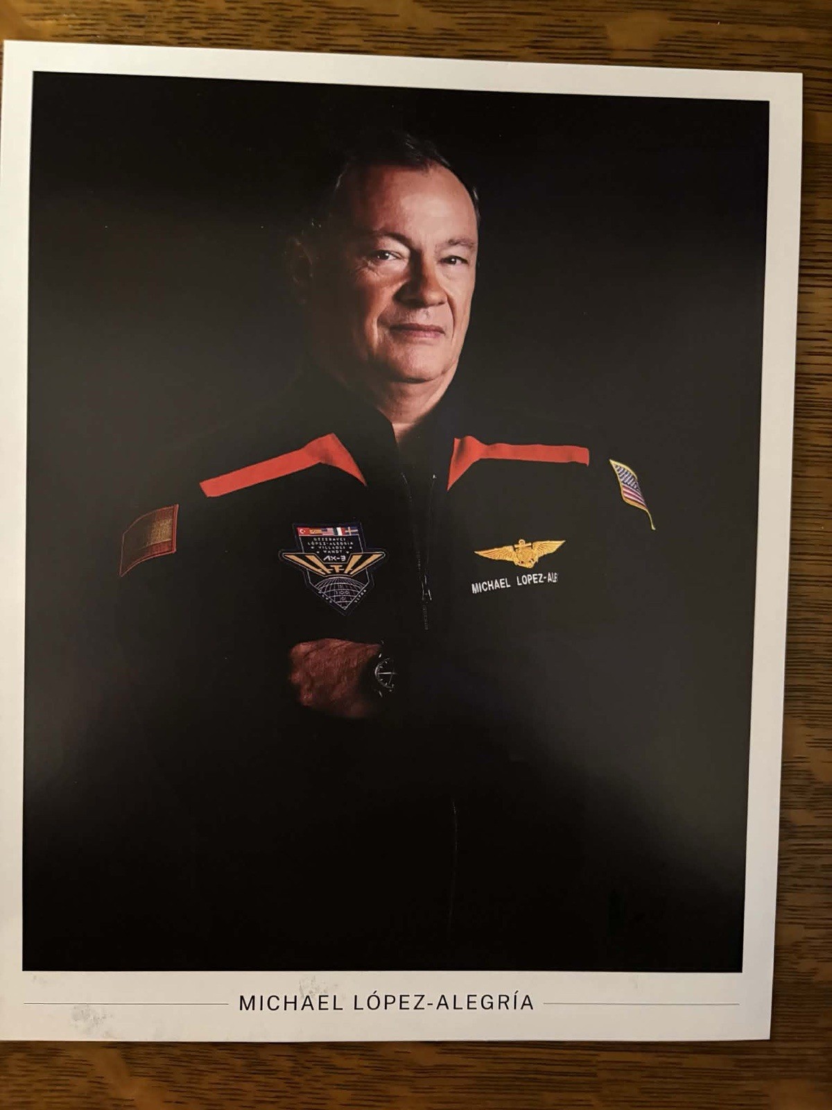 8x10 Original Autographed Photo of NASA Astronaut Michael López-Alegría