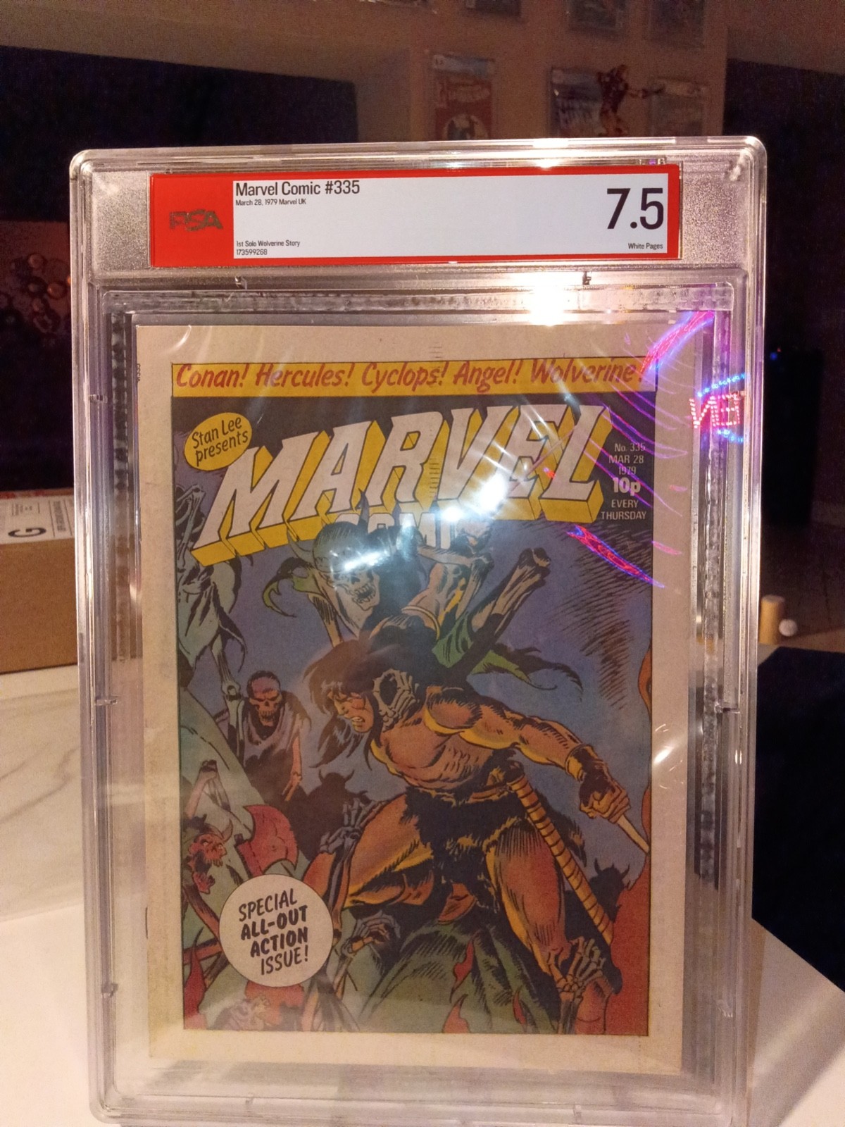 Marvel Comic 335 1st Solo Wolverine 1979 UK Mighty World Of Marvel PSA 7.5