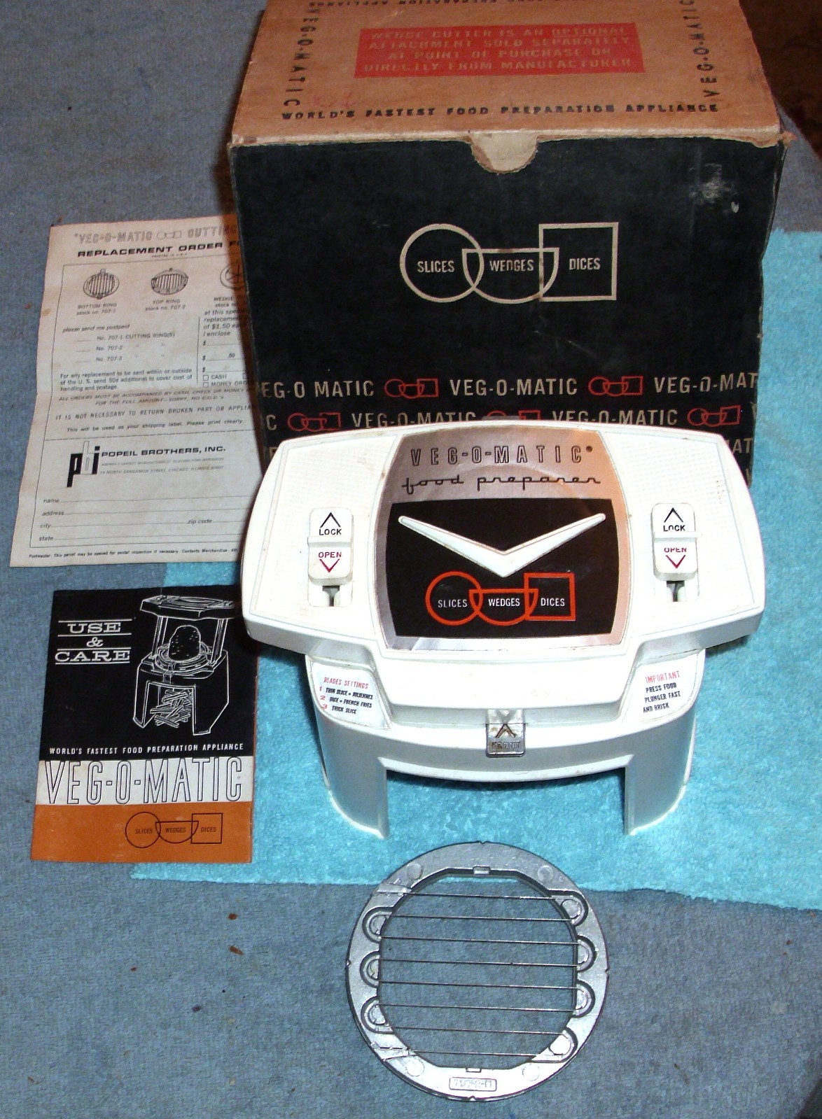 Vintage 1963 Veg-O-Matic Vegetable Chopper Original Box Nice Collectible Vintage 1963 Veg-O-Matic Vegetable Chopper Original Box Nice Collectible