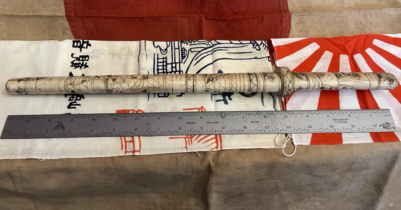 ANTIQUE JAPANESE CARVED SCRIMSHAW ENGRAVED FIXED BLADE SWORD KNIFE DAGGER TANTO ANTIQUE JAPANESE CARVED SCRIMSHAW ENGRAVED FIXED BLADE SWORD KNIFE DAGGER TANTO