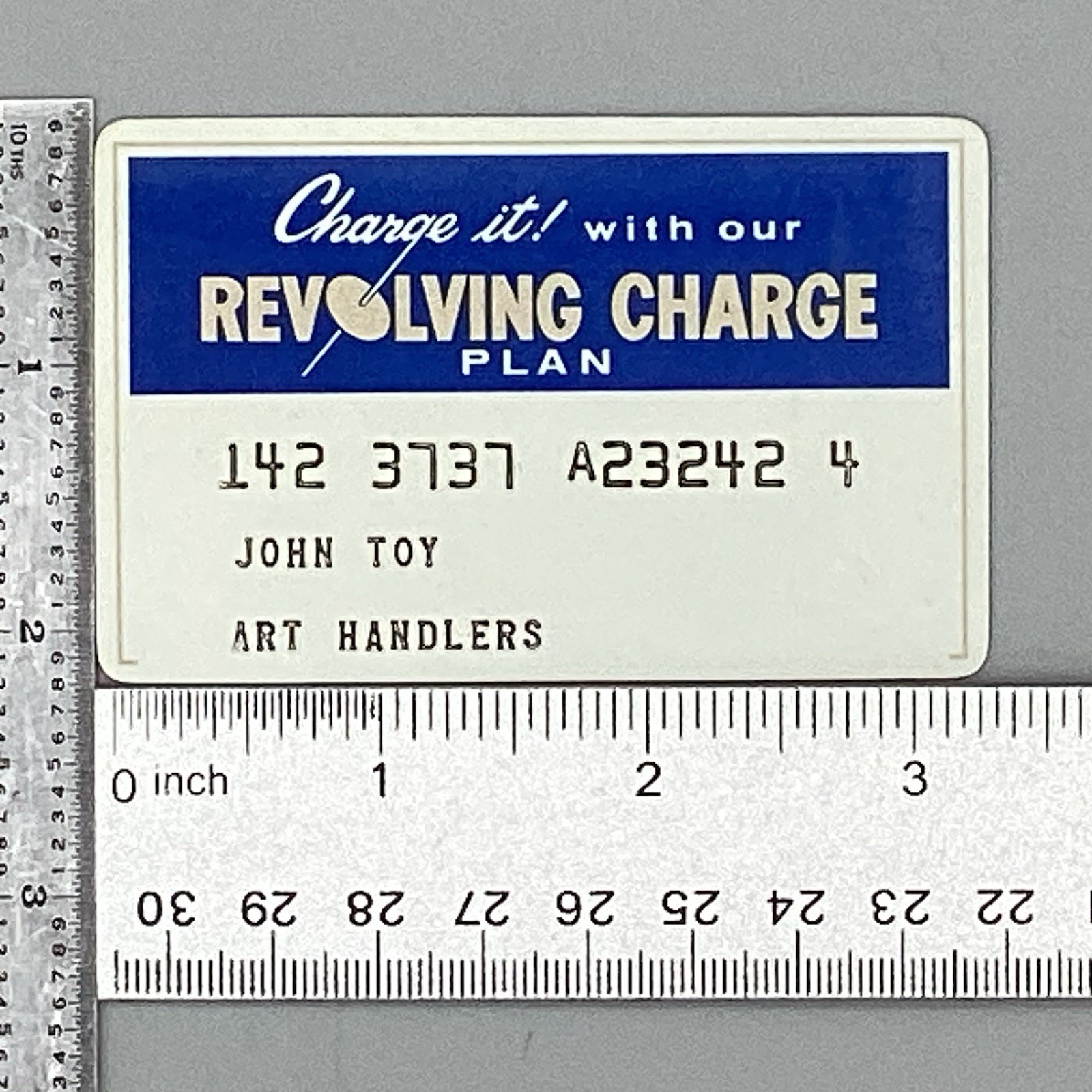 VTG 1960’s Sears Revolving Charge/Credit Card JOHN TOY Art Handlers Mcm HTF