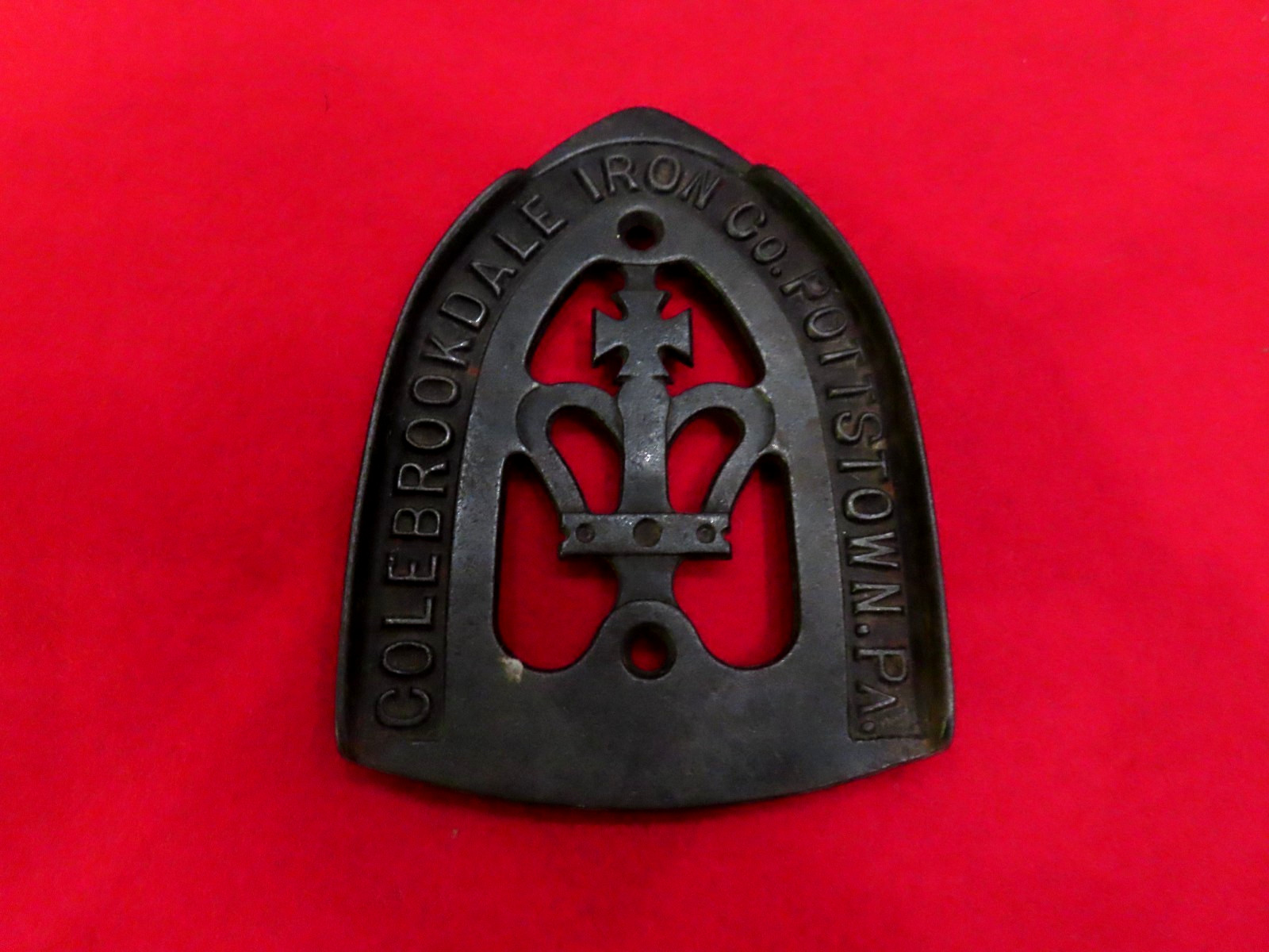 Antique Colebrookdale Iron Company Pottstown PA Iron Trivet Vintage Historical