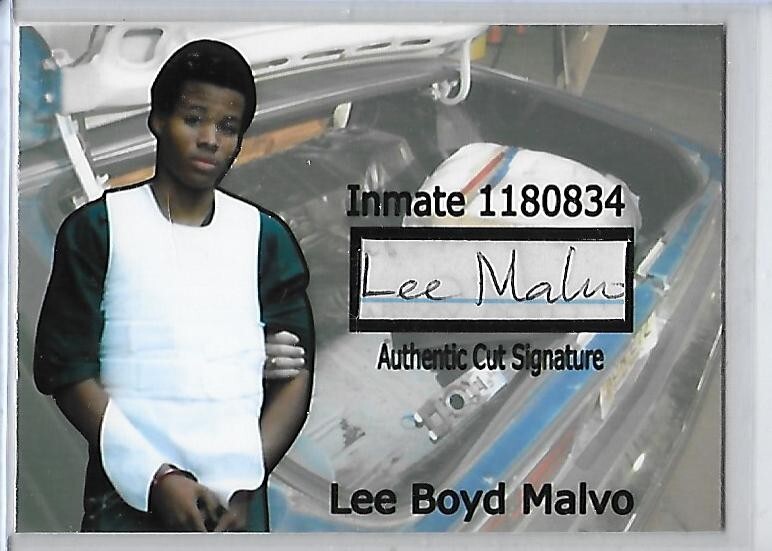 Lee Malvo signed customize card Beltway Sniper Attack Very Rare LOOK